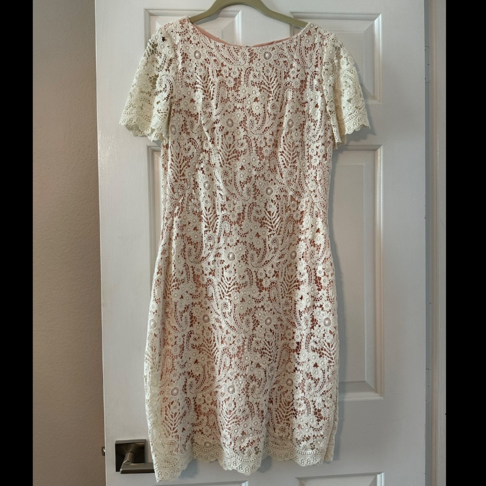 Beautiful lace detail off-white Lauren- Ralph Lauren dress. Excellent condition.